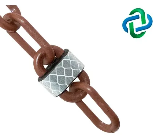 Mr. Chain® Reflective Plastic Barrier Chain, 2" x 100 ft, Brown