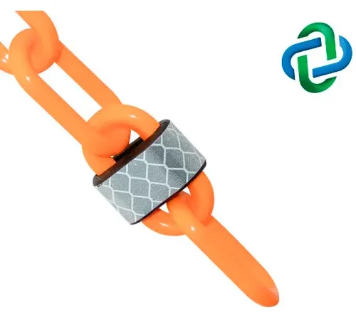 Mr. Chain® Reflective Plastic Barrier Chain, 2" x 100 ft, Safety Orange