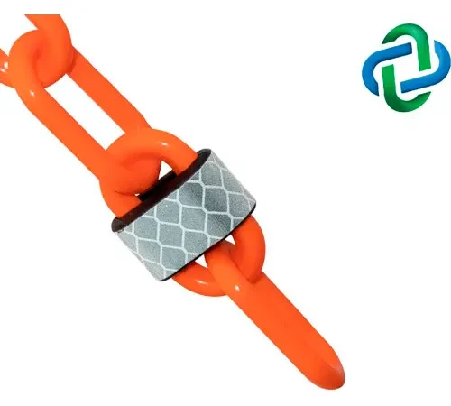 Mr. Chain® Reflective Plastic Barrier Chain, 2" x 100 ft, Traffic Orange
