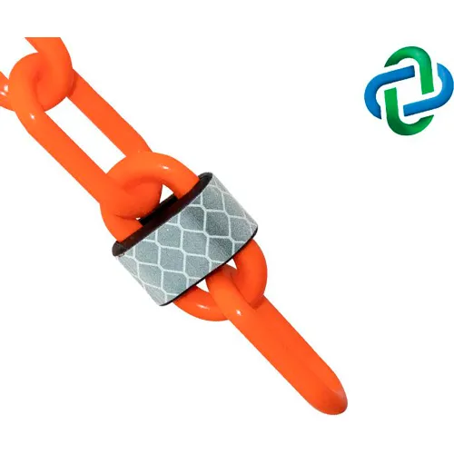 Mr. Chain® Reflective Plastic Barrier Chain, 2" x 100 ft, Traffic Orange