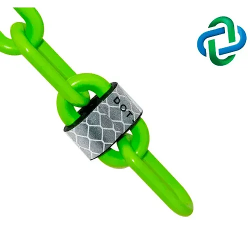 Mr. Chain® Reflective Plastic Barrier Chain, 2" x 100 ft, Safety Green