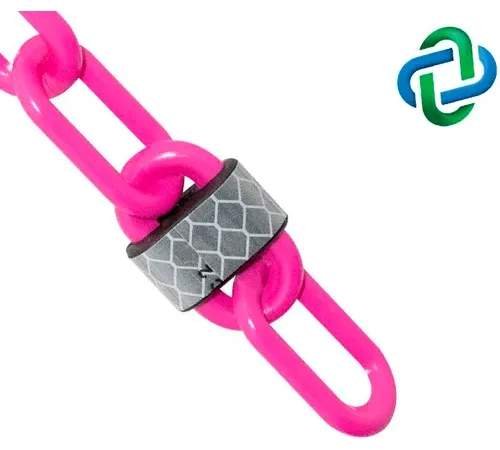 Mr. Chain® Reflective Plastic Barrier Chain, 2" x 100 ft, Magenta