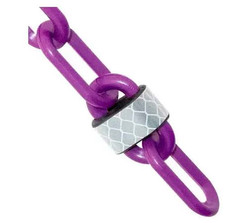 Mr. Chain® Reflective Plastic Barrier Chain, 2" x 100 ft, Purple