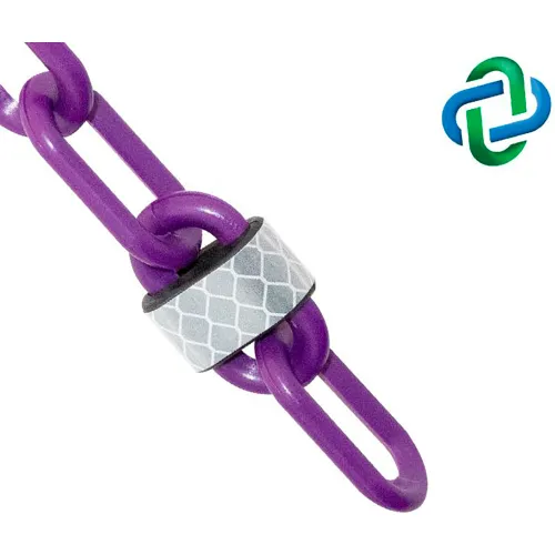 Mr. Chain® Reflective Plastic Barrier Chain, 2" x 25'L, Purple