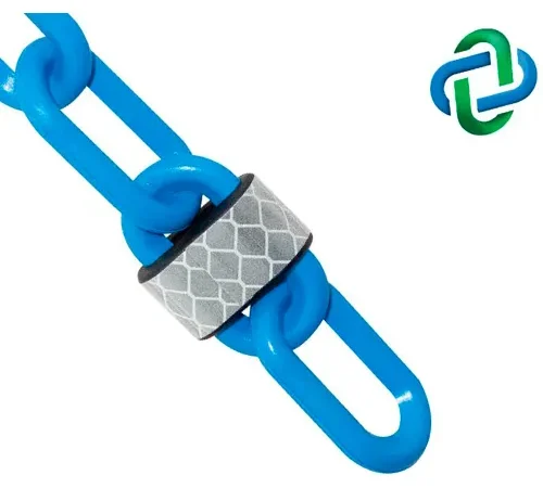 Mr. Chain® Reflective Plastic Barrier Chain, 2" x 100 ft, Sky Blue