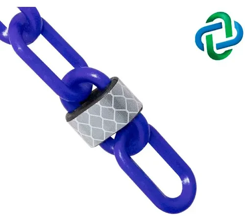 Mr. Chain® Reflective Plastic Barrier Chain, 2" x 100 ft, Traffic Blue