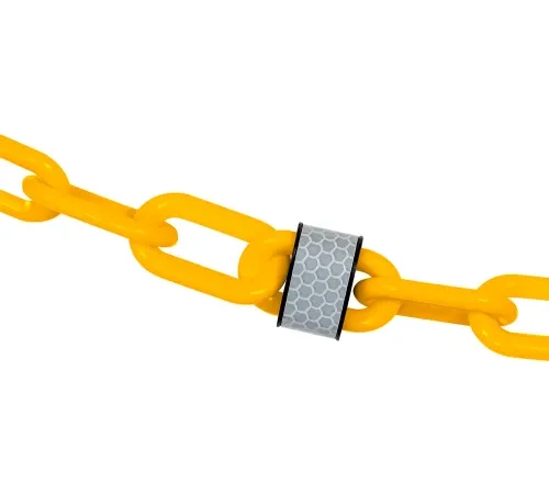 Mr. Chain® Reflective Plastic Barrier Chain, 2" x 25'L, Traffic Yellow