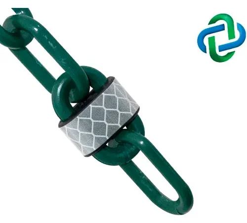 Mr. Chain® Reflective Plastic Barrier Chain, 2" x 100 ft, Evergreen