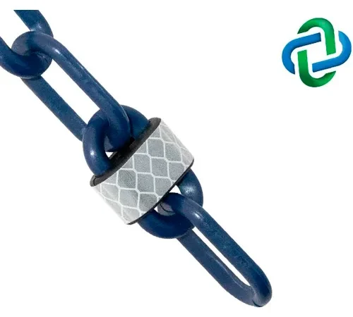 Mr. Chain® Reflective Plastic Barrier Chain, 2" x 100 ft, Cobalt Blue