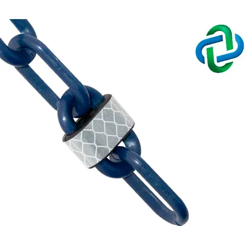 Mr. Chain® Reflective Plastic Barrier Chain, 2" x 25'L, Cobalt Blue