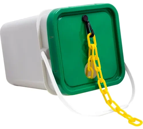 Mr. Chain® EarthMade" Biodegradable Plastic Safety Chain In A Pail, 2" x 160'L, Yellow