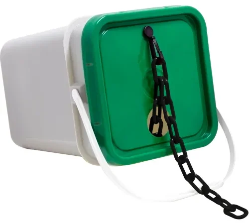 Mr. Chain® EarthMade" Biodegradable Plastic Safety Chain In A Pail, 2" x 160'L, Black