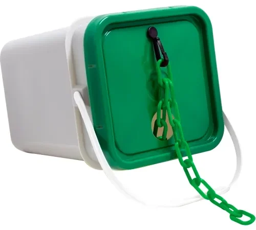 Mr. Chain® EarthMade" Biodegradable Plastic Safety Chain In A Pail, 2" x 160'L, Green