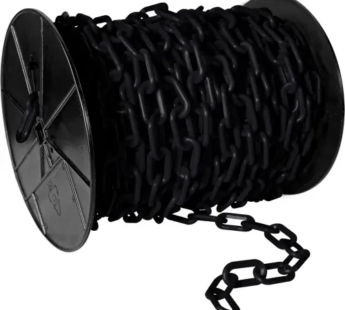 Mr. Chain® EarthMade" Biodegradable Plastic Safety Chain On A Reel, 2" x 125'L, Black