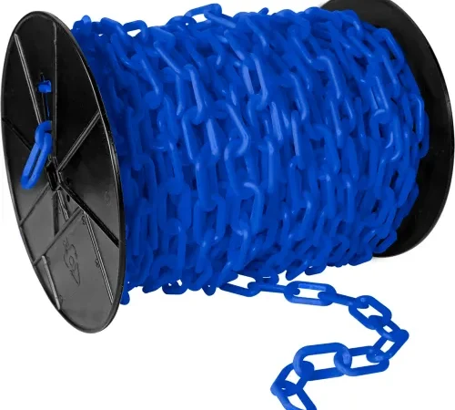 Mr. Chain® EarthMade" Biodegradable Plastic Safety Chain On A Reel, 2" x 125'L, Blue