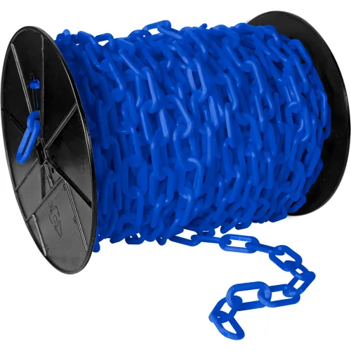 Mr. Chain® EarthMade" Biodegradable Plastic Safety Chain On A Reel, 2" x 125'L, Blue