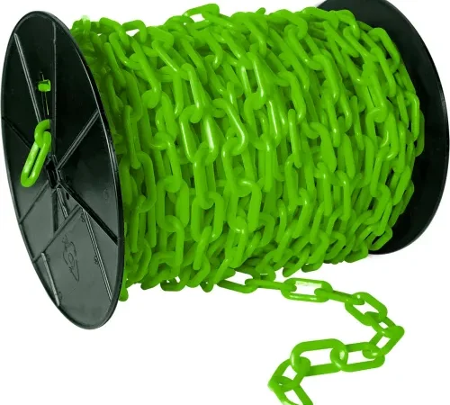 Mr Chain® EarthMade" Biodegradable Plastic Chain On A Reel, 2" x 125'L, Safety Green