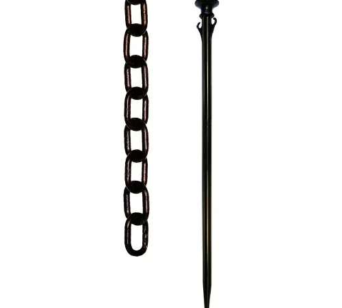 Mr. Chain® Colonial Pole Kits with 1" x 50'L Chain, Black, Pack of 12