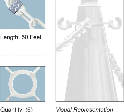 50-foot white plastic chain and posts