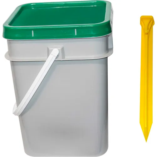 Mr. Chain® Utility Stakes In a Pail, 9"H, Safety Green, Pack of 50 - Image 2
