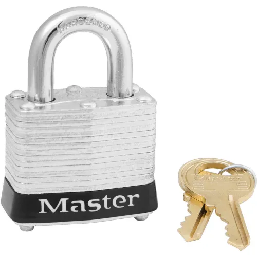 Master Lock® 3KAS3BLK Laminated Steel Safety Padlock, 1-9/16"W x 3/4"H Shackle, Black, 3/Set