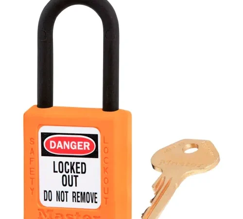 Master Lock® Dielectric Zenex" 406KAS12ORJ Safety Padlock, Orange, 12/Set