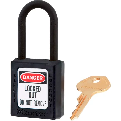 Master Lock® Dielectric Zenex" 406KAS3BLK Safety Padlock, Black, 3/Set, Keyed Alike