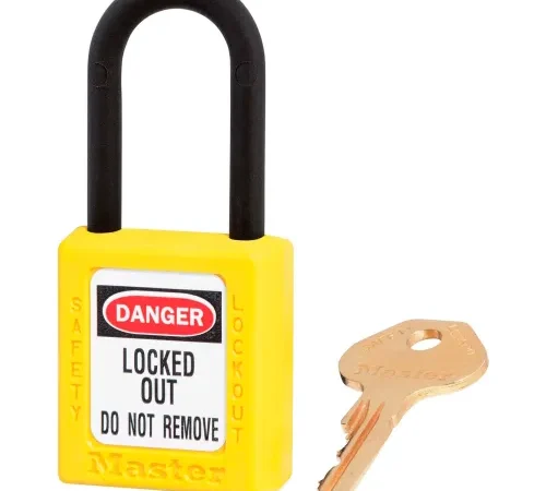 Master Lock® Dielectric Zenex" 406KAS6YLW Safety Padlock, Yellow, 6/Set