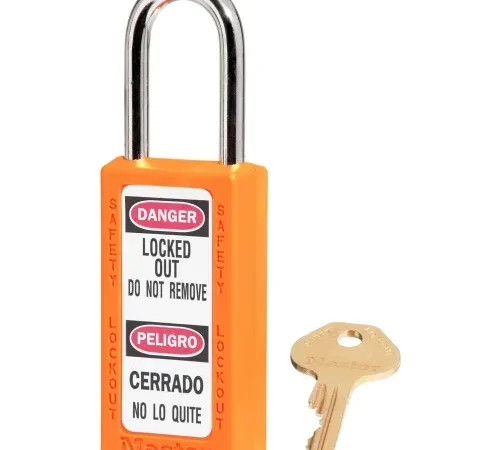 Master Lock® Thermoplastic Zenex" 411KAS3ORJ Safety Padlock 1-1/2"W x 1-1/2"H Orange 3Set