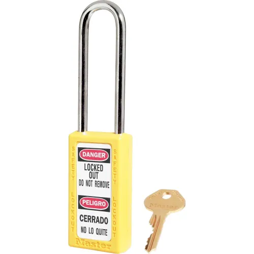 Master Lock® Thermoplastic Zenex" 411LTBLK Safety Padlock, 1-1/2"W x 1-1/2"H Shackle, BLK - Image 2