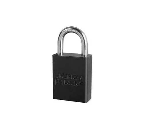 American Lock® No. A1105BLK Solid Aluminum Rectangular Padlock - Black - Pkg Qty 24
