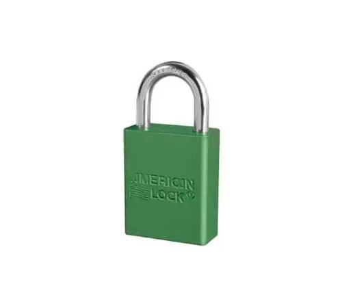 American Lock® No. A1105GRN Solid Aluminum Rectangular Padlock - Green - Pkg Qty 24