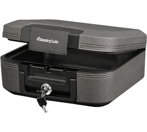 SentrySafe Fire/Water Chest, 1/2 Hour, Tubular Lock, Lid Light, 0.28 cu.ft.