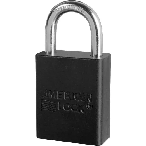 American Lock® S1105BLK Aluminum Safety Padlock, 1-1/2"W x 1"H Shackle, Black