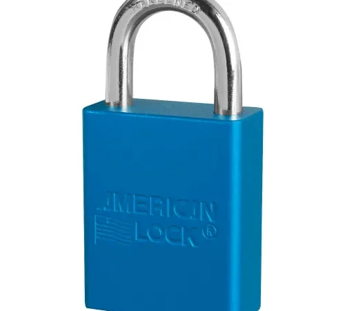 American Lock® S1105BLU Aluminum Safety Padlock, 1-1/2"W x 1"H Shackle, Blue