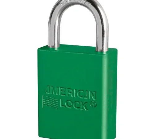 American Lock® S1105GRN Aluminum Safety Padlock, 1-1/2"W x 1"H Shackle, Green