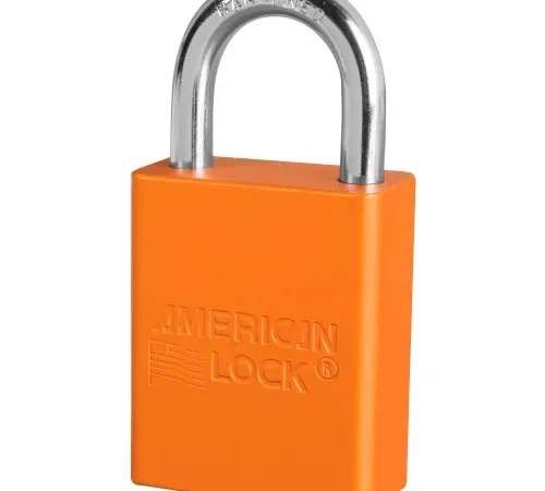 American Lock® S1105ORJ Aluminum Safety Padlock, 1-1/2"W x 1"H Shackle, Orange