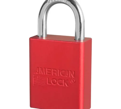 American Lock® S1105RED Aluminum Safety Padlock, 1-1/2"W x 1"H Shackle, Red