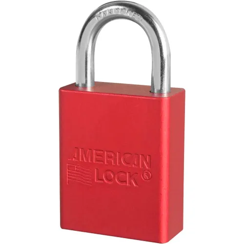 American Lock® S1105RED Aluminum Safety Padlock, 1-1/2"W x 1"H Shackle, Red