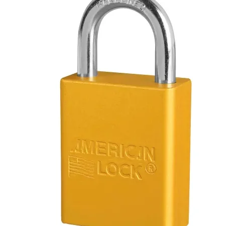 American Lock® S1105YLW Aluminum Safety Padlock, 1-1/2"W x 1"H Shackle, Yellow