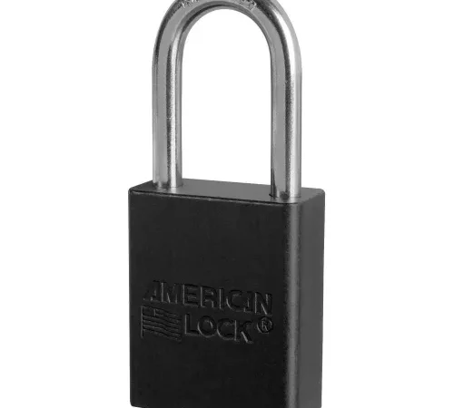 American Lock® S1106BLK Aluminum Safety Padlock, 1-1/2"W x 1-1/2"H Shackle, Black