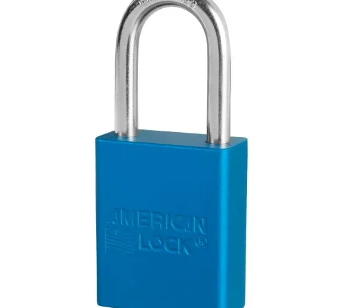 American Lock® S1106BLU Aluminum Safety Padlock, 1-1/2"W x 1-1/2"H Shackle, Blue