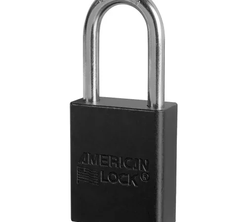 Master Lock® S1106 Aluminum Safety Padlock, 1-1/2"W, 1-1/2"Tall Shackle, Black