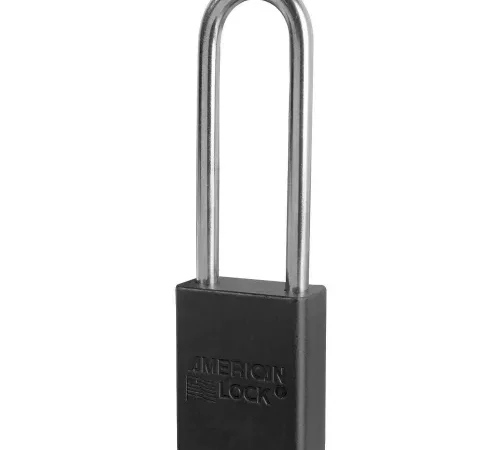 American Lock® S1107BLK Aluminum Safety Padlock, 1-1/2"W x 3"H Shackle, Black