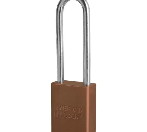 American Lock® S1107BRN Aluminum Safety Padlock, 1-1/2"W x 3"H Shackle, Brown