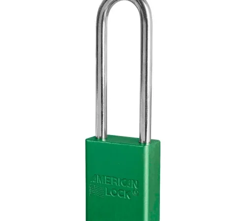 American Lock® S1107GRN Aluminum Safety Padlock, 1-1/2"W x 3"H Shackle, Green