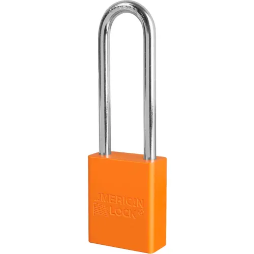 American Lock® S1107ORJ Aluminum Safety Padlock, 1-1/2"W x 3"H Shackle, Orange
