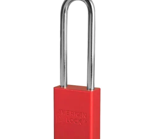 American Lock® S1107RED Aluminum Safety Padlock, 1-1/2"W x 3"H Shackle, Red