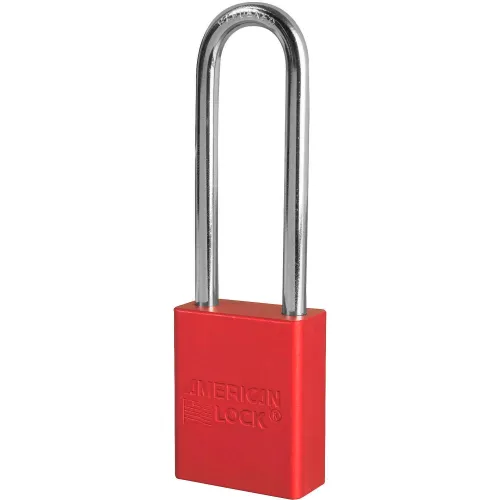 American Lock® S1107RED Aluminum Safety Padlock, 1-1/2"W x 3"H Shackle, Red