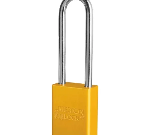 American Lock® S1107YLW Aluminum Safety Padlock, 1-1/2"W x 3"H Shackle, Yellow